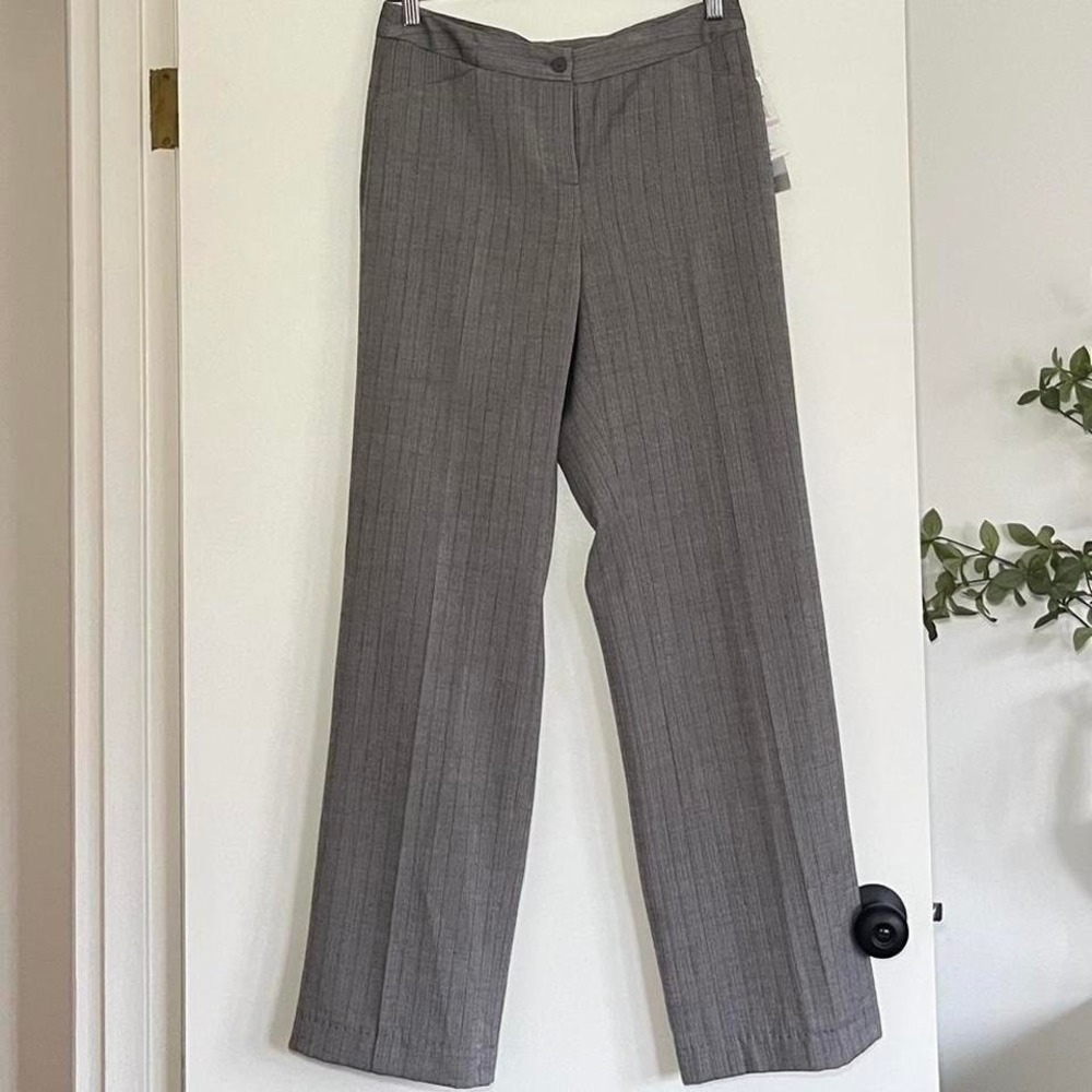 Minimalist Grey Pinstripe Dress Trousers – Size 6 | Tailored Work Pants